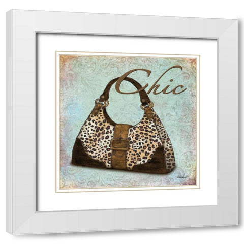 Blue Chic Purse White Modern Wood Framed Art Print with Double Matting by Williams, Todd