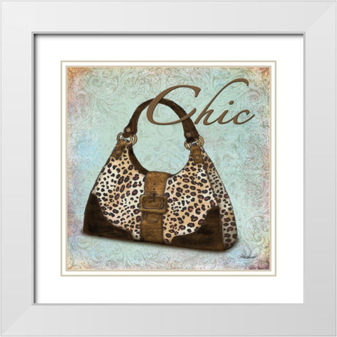 Blue Chic Purse White Modern Wood Framed Art Print with Double Matting by Williams, Todd