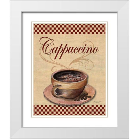 Cafe Cappuccino White Modern Wood Framed Art Print with Double Matting by Williams, Todd