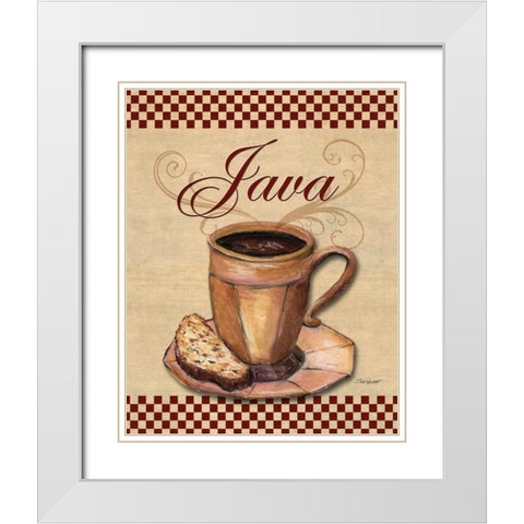 Cafe Java White Modern Wood Framed Art Print with Double Matting by Williams, Todd