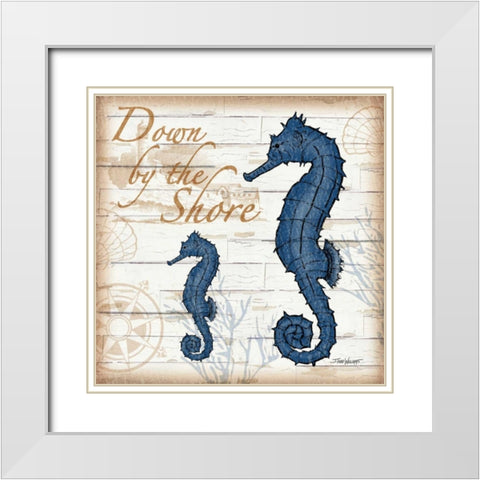 Aquatic Life IV White Modern Wood Framed Art Print with Double Matting by Williams, Todd