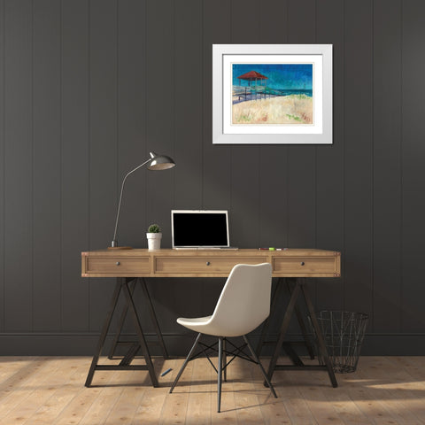 Coastal White Modern Wood Framed Art Print with Double Matting by Williams, Todd