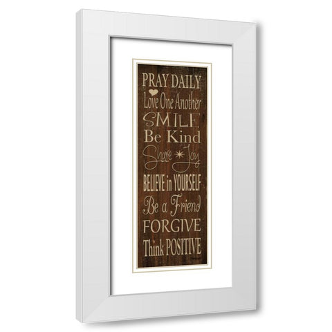Words to Live By I White Modern Wood Framed Art Print with Double Matting by Williams, Todd