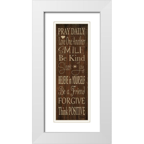 Words to Live By I White Modern Wood Framed Art Print with Double Matting by Williams, Todd