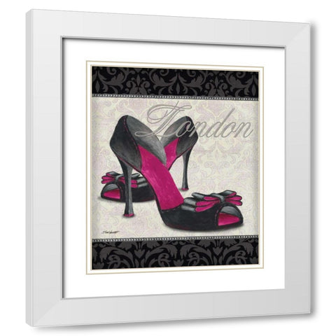Pink Shoes I White Modern Wood Framed Art Print with Double Matting by Williams, Todd