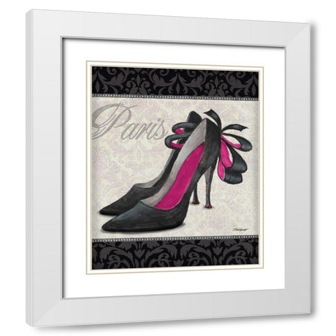 Pink Shoes II White Modern Wood Framed Art Print with Double Matting by Williams, Todd