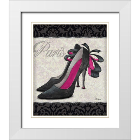 Pink Shoes II White Modern Wood Framed Art Print with Double Matting by Williams, Todd