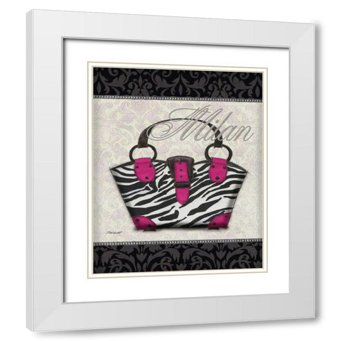 Pink Purse I White Modern Wood Framed Art Print with Double Matting by Williams, Todd