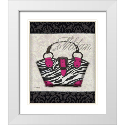 Pink Purse I White Modern Wood Framed Art Print with Double Matting by Williams, Todd