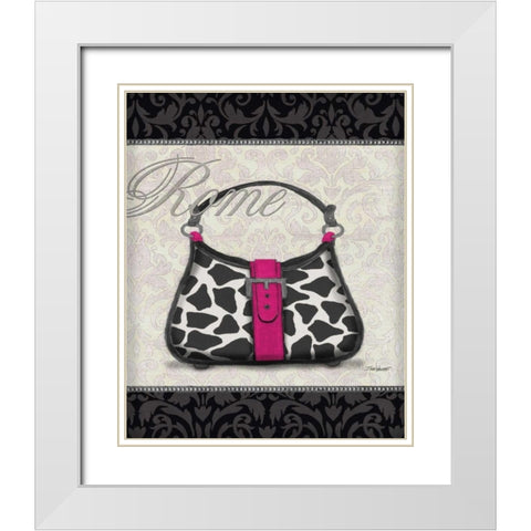 Pink Purse II White Modern Wood Framed Art Print with Double Matting by Williams, Todd