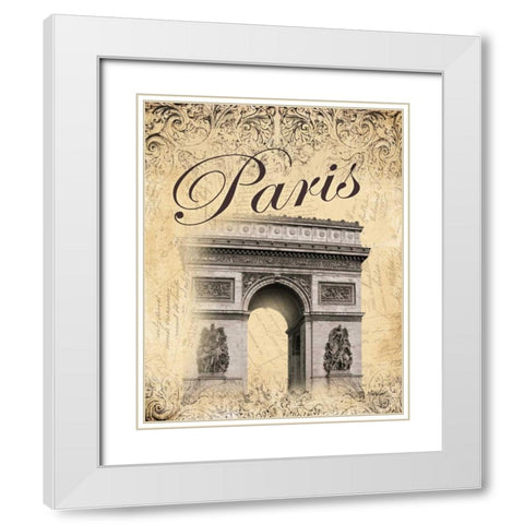 Paris II White Modern Wood Framed Art Print with Double Matting by Williams, Todd