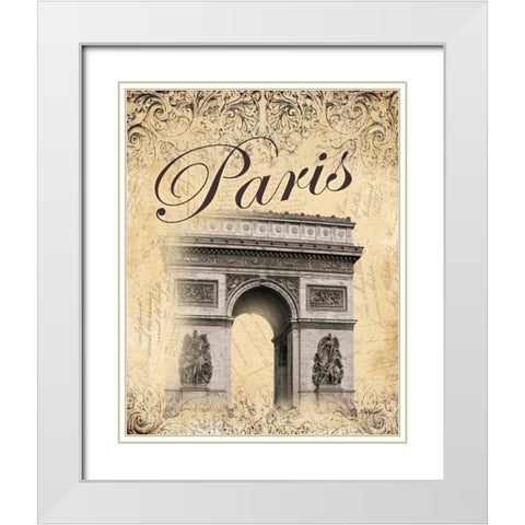 Paris II White Modern Wood Framed Art Print with Double Matting by Williams, Todd