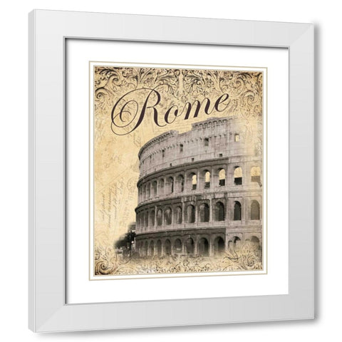 Rome White Modern Wood Framed Art Print with Double Matting by Williams, Todd