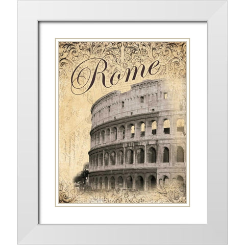 Rome White Modern Wood Framed Art Print with Double Matting by Williams, Todd