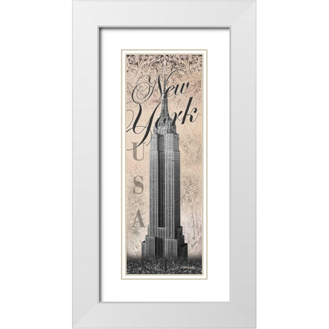 Empire State White Modern Wood Framed Art Print with Double Matting by Williams, Todd