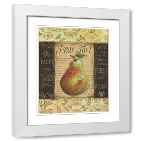 Pear Tart White Modern Wood Framed Art Print with Double Matting by Williams, Todd