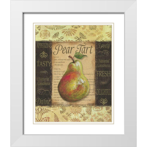 Pear Tart White Modern Wood Framed Art Print with Double Matting by Williams, Todd