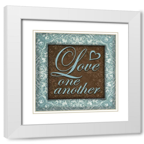Love One Another White Modern Wood Framed Art Print with Double Matting by Williams, Todd