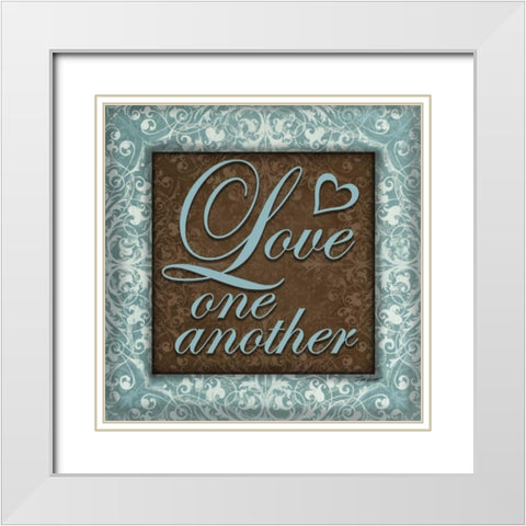 Love One Another White Modern Wood Framed Art Print with Double Matting by Williams, Todd