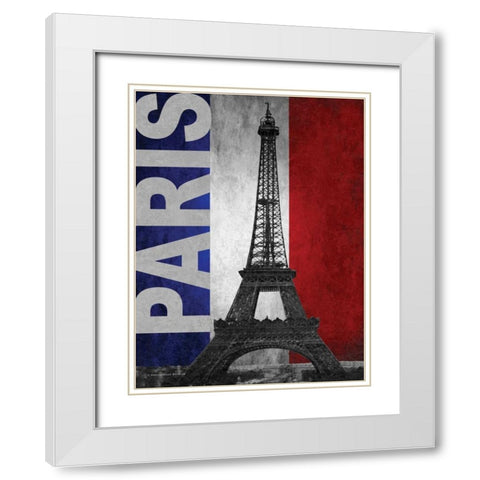 Paris White Modern Wood Framed Art Print with Double Matting by Williams, Todd