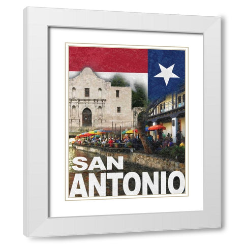 San Antonio White Modern Wood Framed Art Print with Double Matting by Williams, Todd