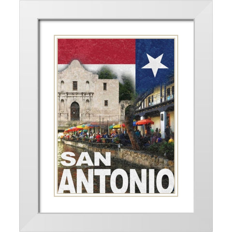 San Antonio White Modern Wood Framed Art Print with Double Matting by Williams, Todd