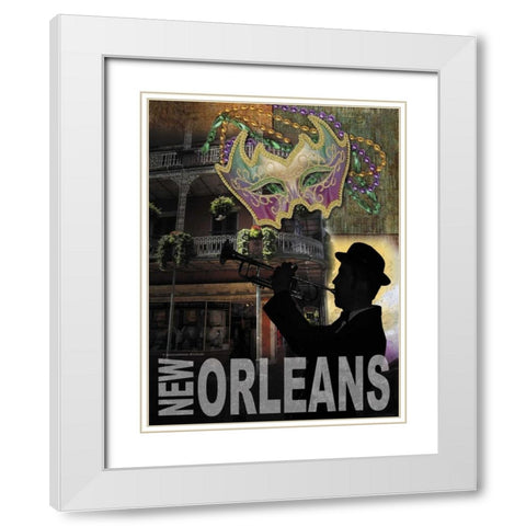 New Orleans White Modern Wood Framed Art Print with Double Matting by Williams, Todd