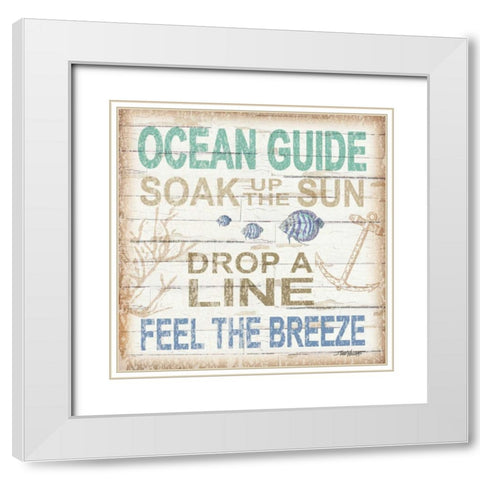 Ocean Guide Sq White Modern Wood Framed Art Print with Double Matting by Williams, Todd