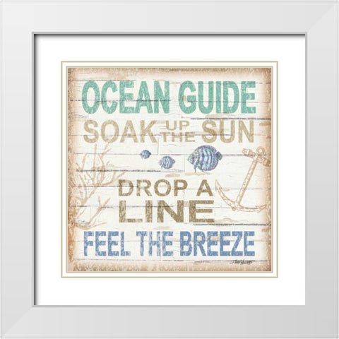 Ocean Guide Sq White Modern Wood Framed Art Print with Double Matting by Williams, Todd