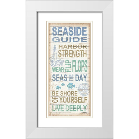 Seaside Guide White Modern Wood Framed Art Print with Double Matting by Williams, Todd