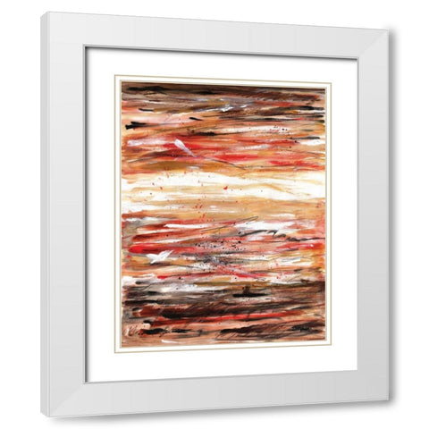 Spice Tones Align I White Modern Wood Framed Art Print with Double Matting by Williams, Todd