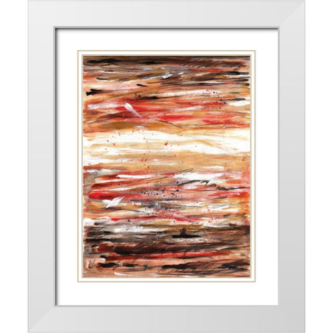 Spice Tones Align I White Modern Wood Framed Art Print with Double Matting by Williams, Todd