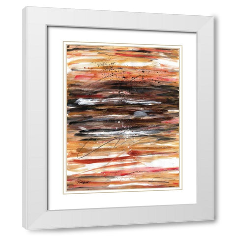 Spice Tones Align II White Modern Wood Framed Art Print with Double Matting by Williams, Todd