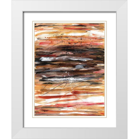 Spice Tones Align II White Modern Wood Framed Art Print with Double Matting by Williams, Todd
