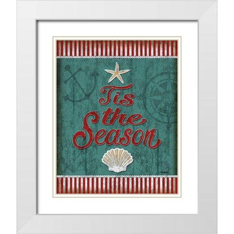 Tis the Season White Modern Wood Framed Art Print with Double Matting by Williams, Todd