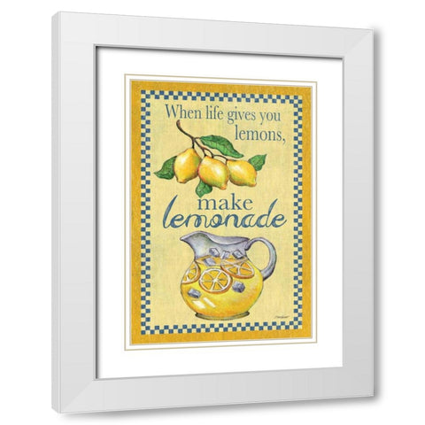 Make Lemonade White Modern Wood Framed Art Print with Double Matting by Williams, Todd