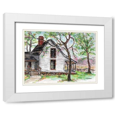 Spring Farmhouse White Modern Wood Framed Art Print with Double Matting by Williams, Todd