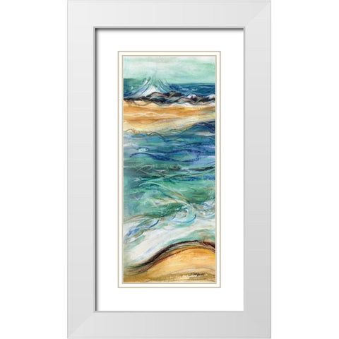 Coastal Abstract I White Modern Wood Framed Art Print with Double Matting by Williams, Todd