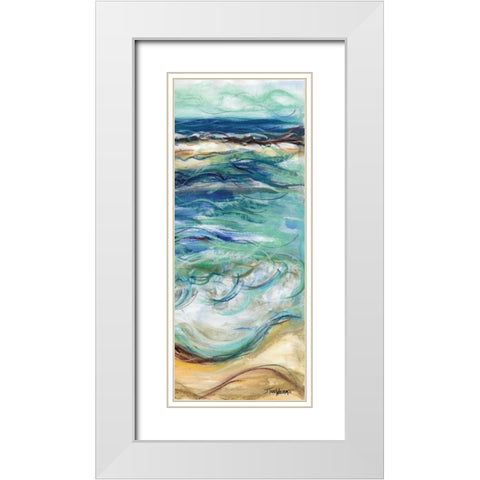 Coastal Abstract II White Modern Wood Framed Art Print with Double Matting by Williams, Todd