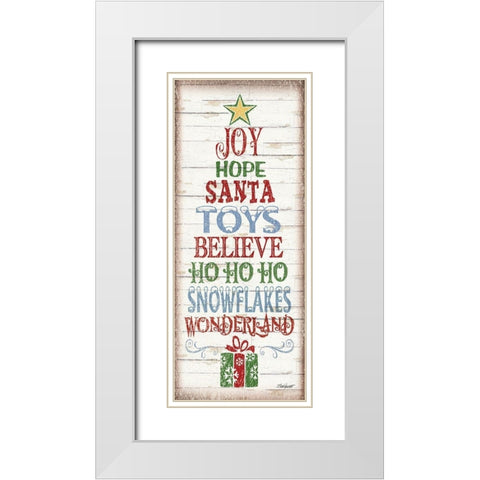 Christmas Tree Sign White Modern Wood Framed Art Print with Double Matting by Williams, Todd