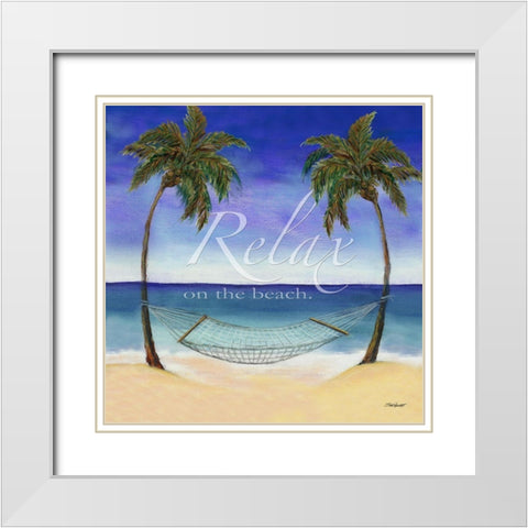 Relax on the Beach White Modern Wood Framed Art Print with Double Matting by Williams, Todd