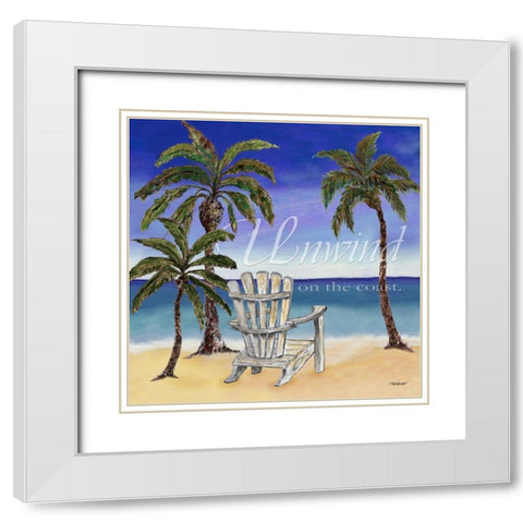 Unwind on the Coast White Modern Wood Framed Art Print with Double Matting by Williams, Todd