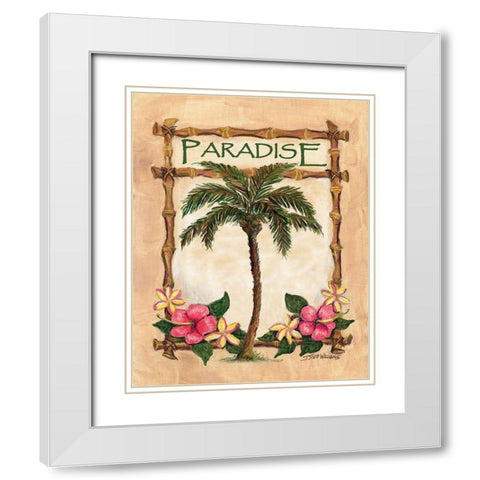 Paradise Palm White Modern Wood Framed Art Print with Double Matting by Williams, Todd