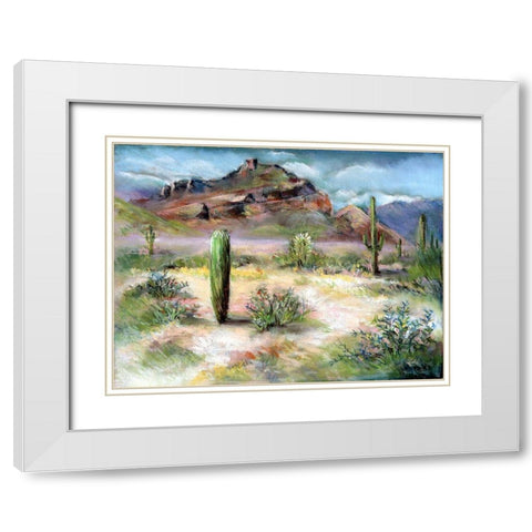 Red Mountain White Modern Wood Framed Art Print with Double Matting by Williams, Todd