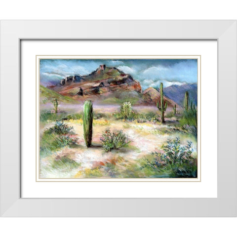 Red Mountain White Modern Wood Framed Art Print with Double Matting by Williams, Todd