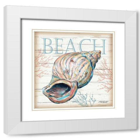 Beach Shell White Modern Wood Framed Art Print with Double Matting by Williams, Todd