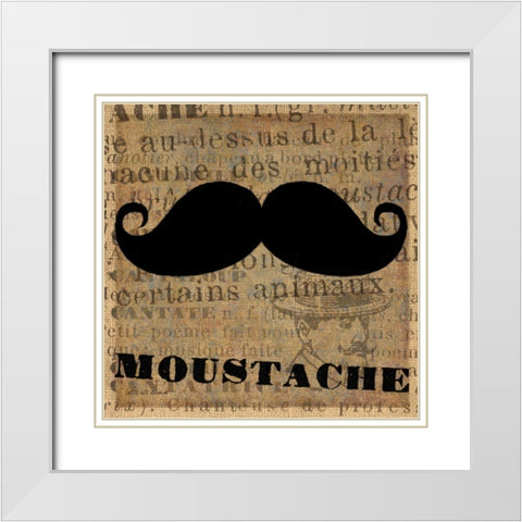 Moustache White Modern Wood Framed Art Print with Double Matting by Ven Vertloh, Lisa