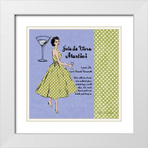 Martini White Modern Wood Framed Art Print with Double Matting by Ven Vertloh, Lisa