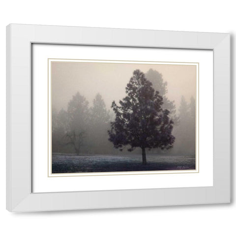 Silent Night White Modern Wood Framed Art Print with Double Matting by Geyman, Vitaly