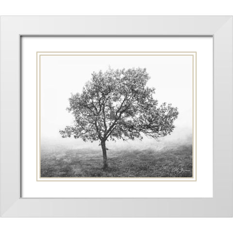 Burning Oak I White Modern Wood Framed Art Print with Double Matting by Geyman, Vitaly